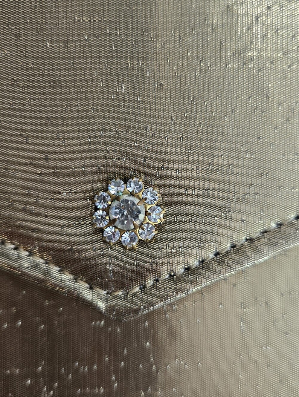 Vintage Gold Foldover Envelope Clutch Metallic Evening Purse with Chain - Picture 6 of 16